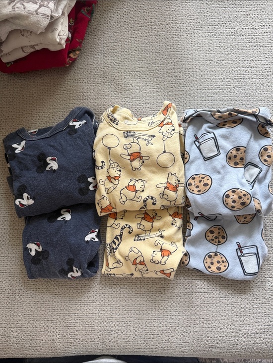 GAP Other - Kids 3-Pack Pajama Set - Mickey, Pooh Bear & Milk+Cookies